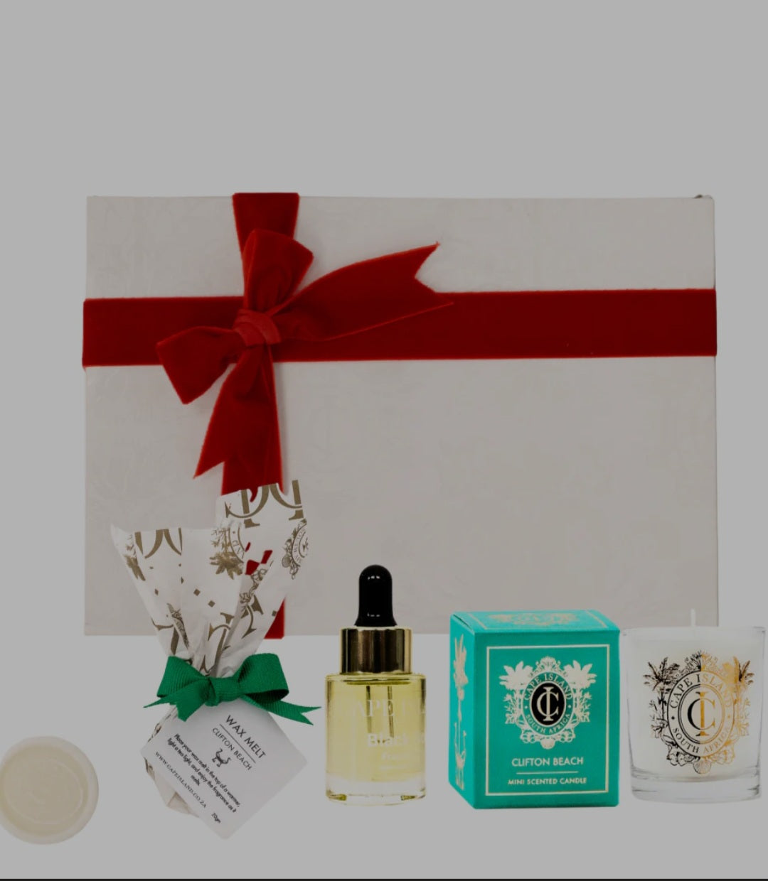 PETIT GIFT: Clifton Beach candle; Hand Tube 75ml and perfumed wax melt
