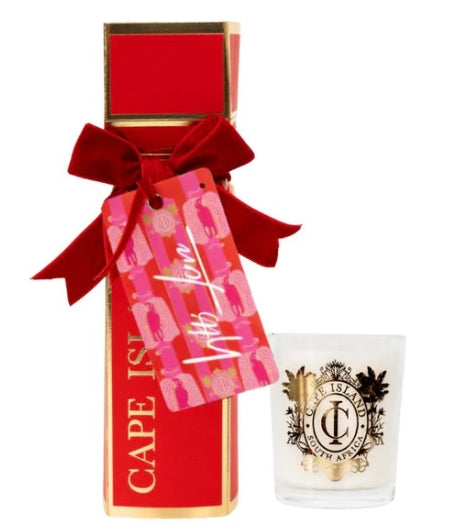 With Love red cracker with mini candle