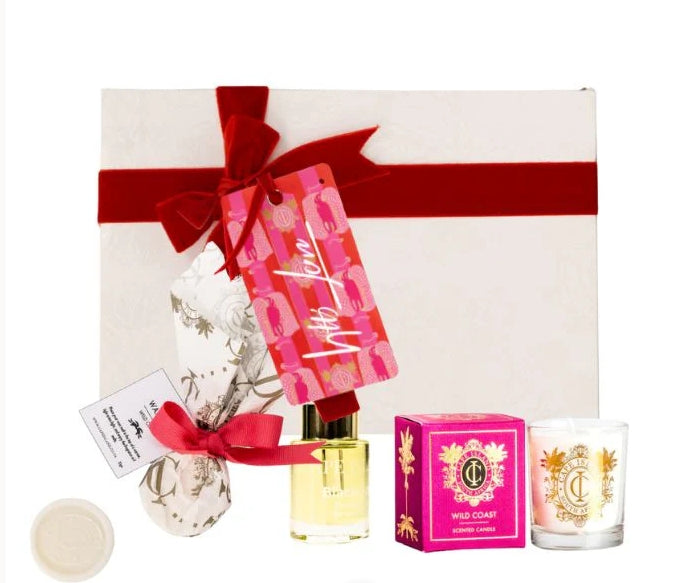 PETIT GIFT: Wild Coast Votive candle; 15ml Fragrance oil and perfumed wax melt
